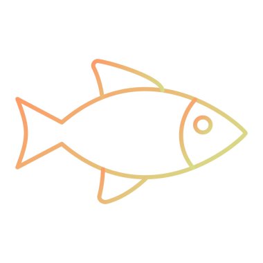 Balık ikonu. Web için deniz yaşam vektör simgelerinin basit bir gösterimi