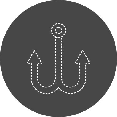 Fish hook isolated vector icon  