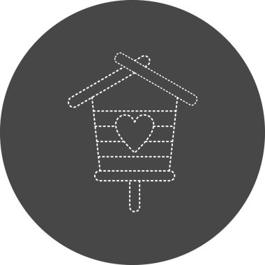 illustration icon of Birdhouse with heart 
