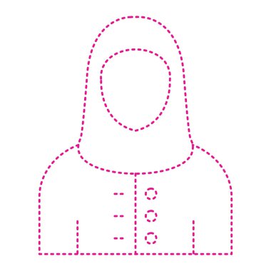 muslim woman with hijab icon over white background, line style, vector illustration