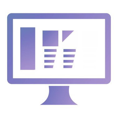 Monitör. Web simgesi basit illüstrasyon