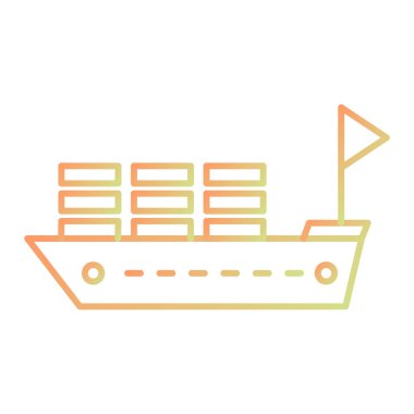 kargo gemisi. Web simgesi basit illüstrasyon