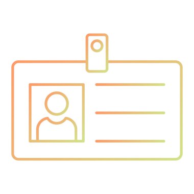 Kimlik kartı simgesi, vektör illüstrasyonu