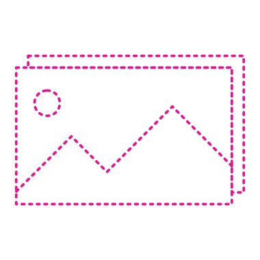 square frame with pink and purple hearts. vector illustration