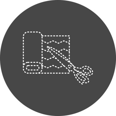 Kumaş Vektörü Kabartma Simgesi Tasarımı Kesiliyor 