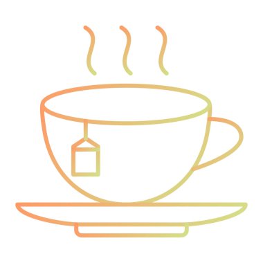 Kahve fincanı ikonu. Web için çay fincanı vektör simgelerinin özet çizimi