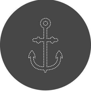 Anchor Vektör Kabartma Simgesi Tasarımı 