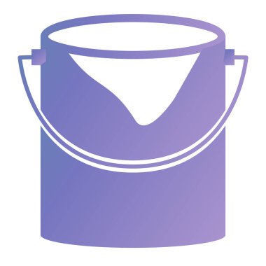 purple bucket icon isolated on white background. blue circle button. vector illustration