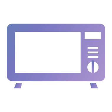 Mikrodalga fırın düz simgesi, vektör illüstrasyonu