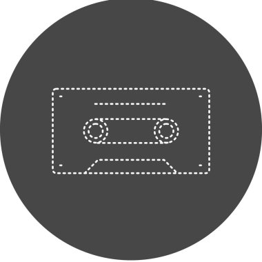 Kaset Vektörü Kabartma Simgesi Tasarımı 