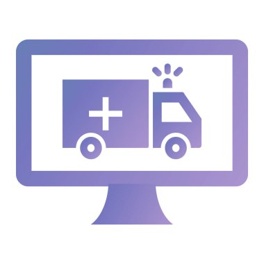 Ambulans. Web simgesi basit illüstrasyon