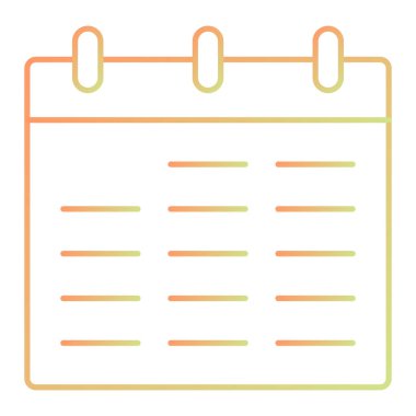 Takvim simgesinin vektör illüstrasyonu