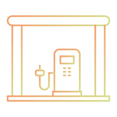 Benzin istasyonu ikonu. vektör illüstrasyonu