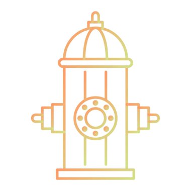 Yangın musluğu simgesi. Web için gaz söndürücü vektör çizgisi simgelerinin özet çizimi