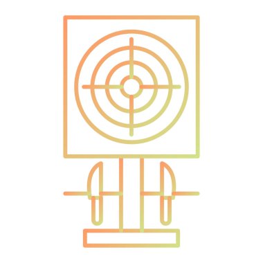 hedef simge vektörü. İnce çizgi işareti. izole edilmiş sınır sembolü çizimi