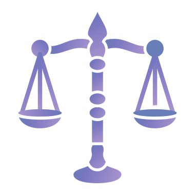 Adalet, hukuk ve denge terazileri, vektör illüstrasyonu