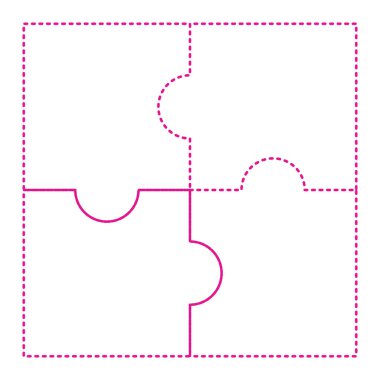 puzzle pieces on white background, vector illustration