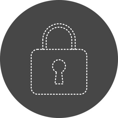 Asma kilit. Web simgesi basit illüstrasyon