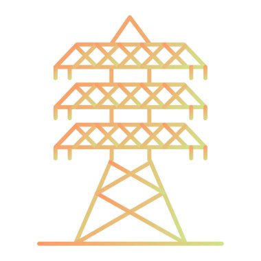 Modern mimari ve teknoloji simgesinin vektör çizimi