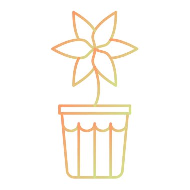 çiçek saksı vektör çizimi tasarımı