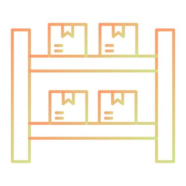 kutulu kutu ve karton çizgi simgesi, vektör illüstrasyonu