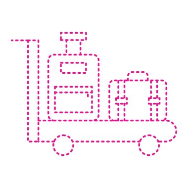 train cart with baggage icons. isolated vector illustration.
