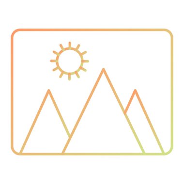 Bir dağ simgesinin vektör illüstrasyonu