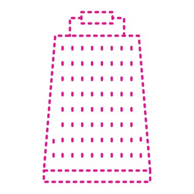 dotted pink line kitchen utensil icon isolated on white background. vector illustration