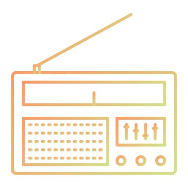 radyo ikonu. Web tasarımı için ses vektör simgelerinin düz çizimi