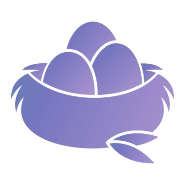 vector illustration of a single purple and white egg
