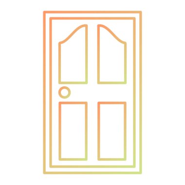 beyaz arkaplanda izole edilmiş kapı simgesi vektörü  