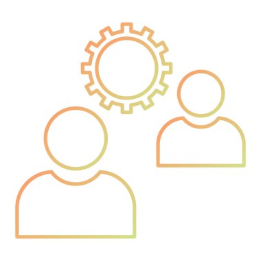 Vites simgesi olan adam, vektör illüstrasyonu