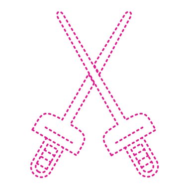 Çapraz kılıç simgesi beyaz arkaplanda izole edildi. vektör illüstrasyonu