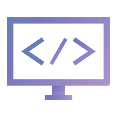 Kodlama. Web simgesi basit illüstrasyon