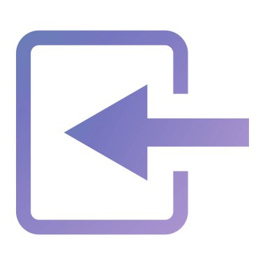 turn left vector icon. style is outline flat smooth blue color, rounded angles, white background.