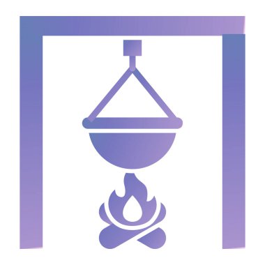 kamp vektörü simgesi modern basit tasarım