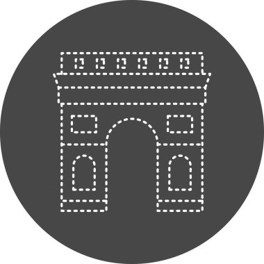 vector illustration of modern Arc De Triomphe building icon