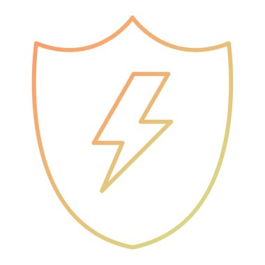 Şimşek simgeli kalkan, vektör illüstrasyonu