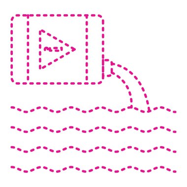 dotted line drawing of a heart icon. vector illustration