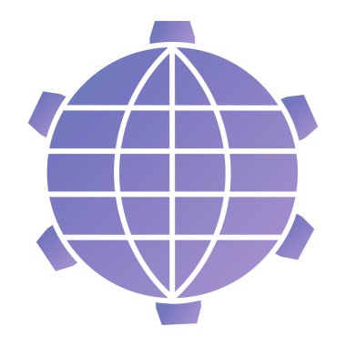 Bir dünya simgesinin vektör illüstrasyonu