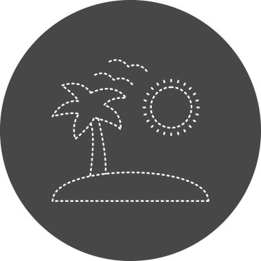 summer beach, Island vector flat icon