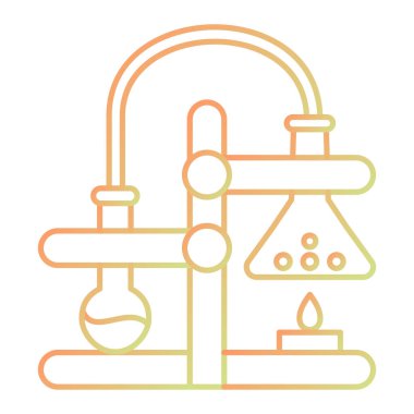 Kimyasal deney ikonu. Web için mikroskop vektör simgelerinin özet çizimi