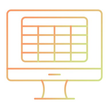 Bilgisayar monitörü simgesi. vektör illüstrasyonu