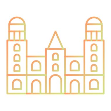 Bir bina simgesinin vektör illüstrasyonu