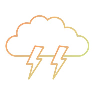 cloud with lightning and rain, vector illustration