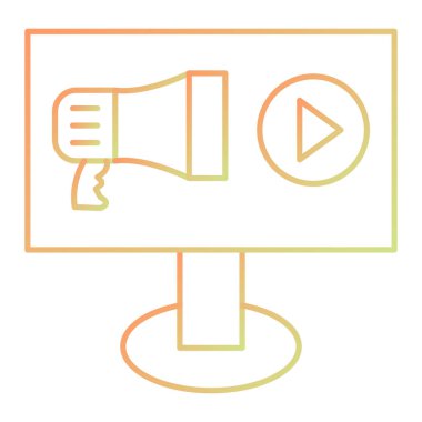 hoparlör vektör renk çizgisi simgesi