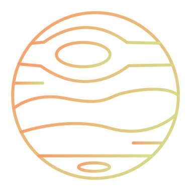 planet earth with space icon. outline illustration of mars ball vector icons for web