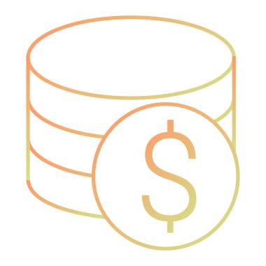 Dolar sikkeleri simge vektör illüstrasyonu