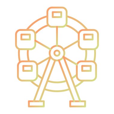 Dönme dolap ikonu. Web için lunapark vektör simgelerinin özet çizimi