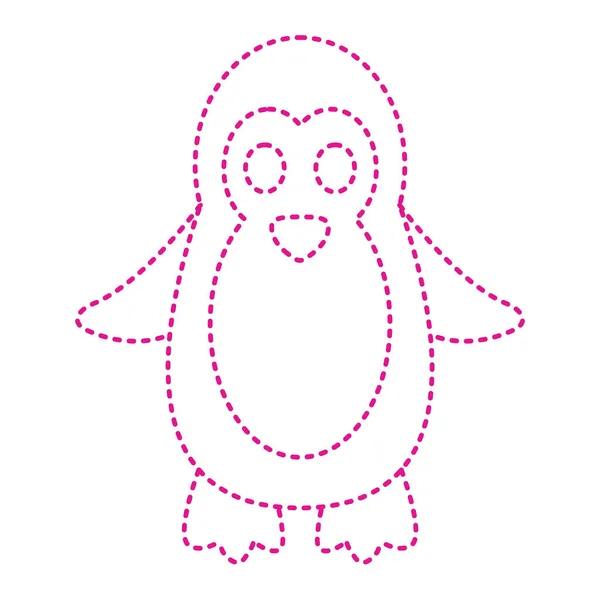 Cute Penguin Bird Icon White Background Line Style Vector Illustration — Stock Vector